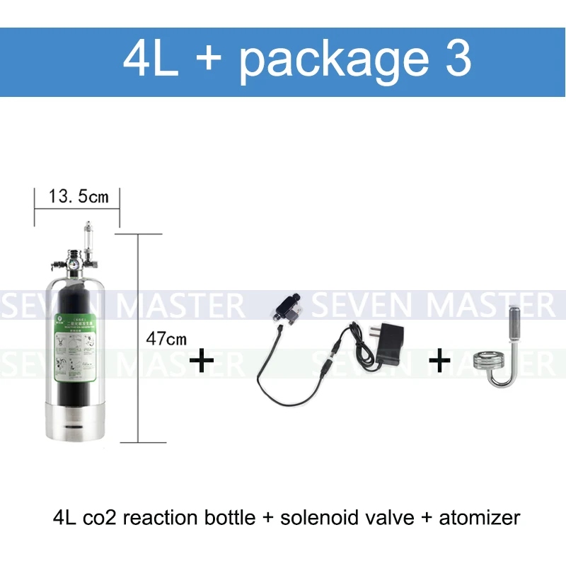 4L x package3 Wyin DIY CO2 генератор системы комплект с реакцией давления воздуха потока регулировки воды тихий фильтр-водопад для аквариума клапан диффузор - Цвет: 4L x package3