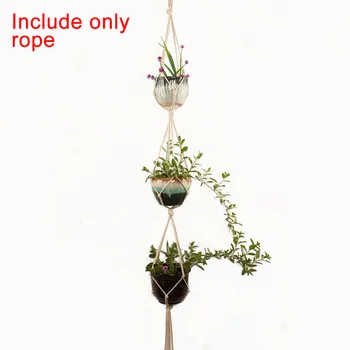 

3 Tier Easy Install Hanging Woven Macrame Kitchen Home Plant Hanger Decorations Patio Balcony Indoor Outdoor Flower Pot Holder