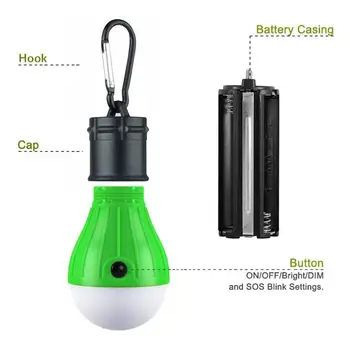 Hurricane Emergency Light Camping Light Bulb Camping Tent Lantern Light Bulb Camping Equipment, Battery Powered 4