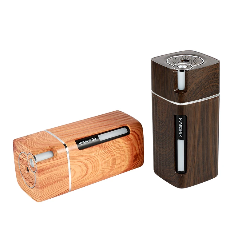 Mini umidificatore portatile venature del legno 300ML ultrasuoni auto USB diffusore di aromi aria lampada LED colorata umidificatore per auto casa ufficio_voghion.com