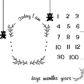 

Baby Milestone Blanket Newborn Photo Background Cloth Infants Monthly Record Growth Swaddle Wrap Photography Props