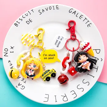 

NEW Sailor Moon Figures Tsukino Usagi Sailor Anime PVC Key buckle Model Dolls Toys Creative Collection Gift For Girl