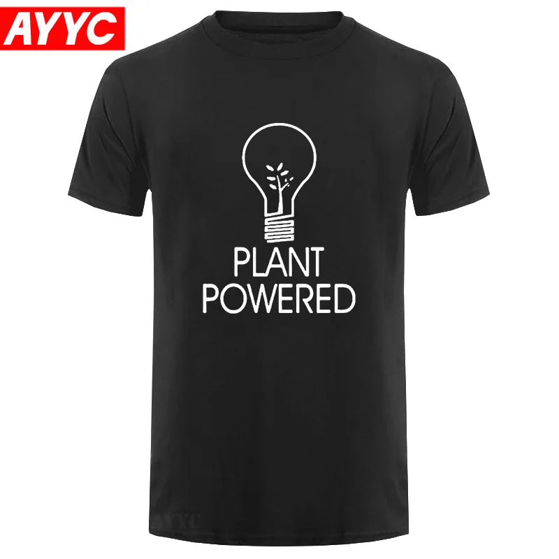 Футболки Power By растения мужские летние Забавные футболки женские хипстерские