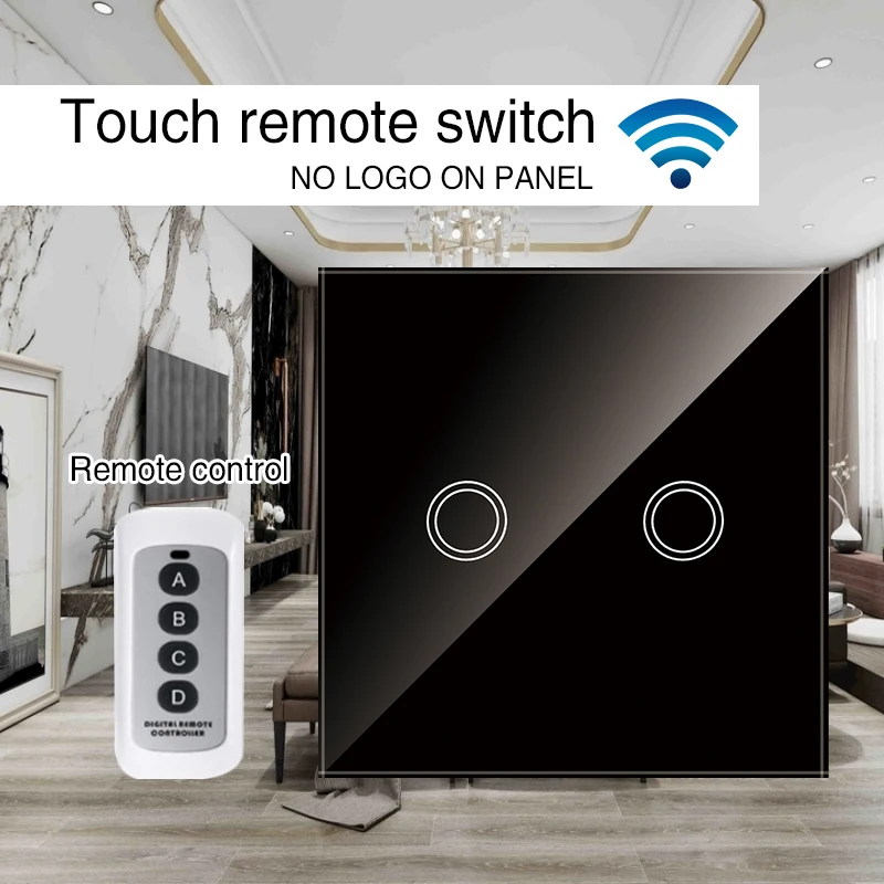 

UBARO EU/UK Standard 1/2/3 Gang Wireless Remote Control Light Touch Switches, Smart Home RF433 Remote Control Wall Switch