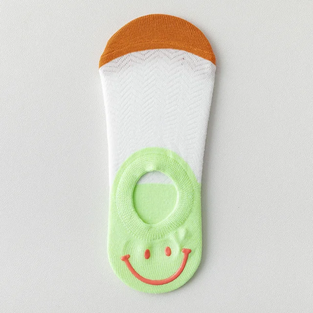 3 Pairs Of Cotton Women's SocksWomen's Casual Cartoon Harajuku Silicone Non-slip Invisible Funny Smiley Girl And Ankle Socks 3Pairs