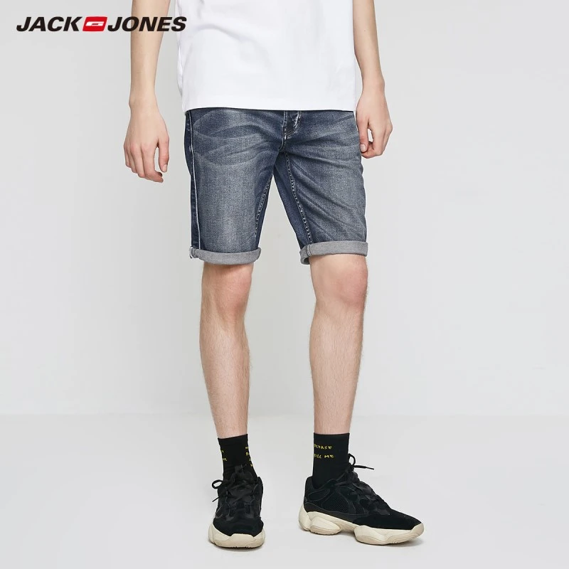 JackJones pantalones cortos de mezclilla de algodón elástico para hombre, Shorts y rectos, ropa de calle, - AliExpress