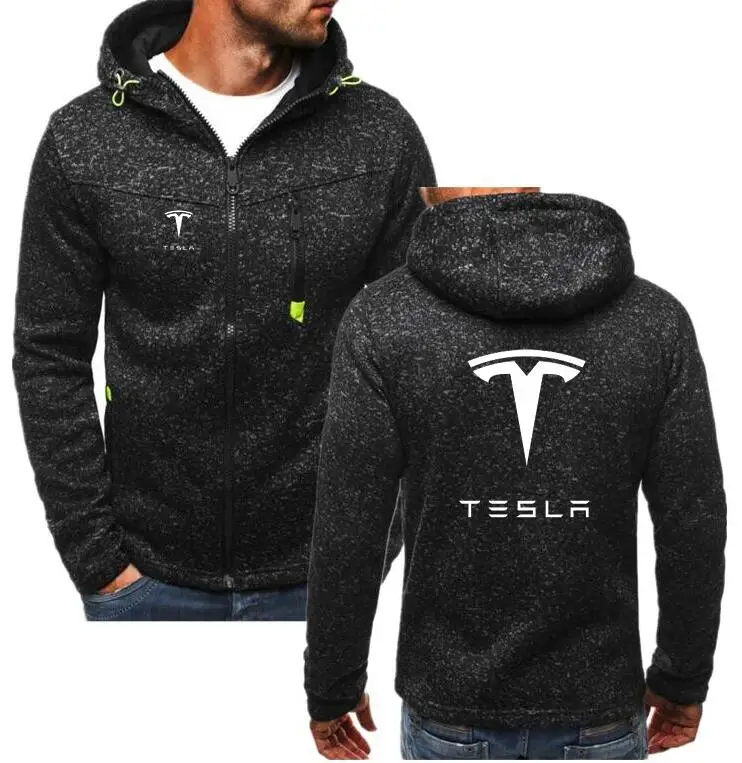 Зимняя новая модная Толстовка Tesla, мужской кардиган на молнии, Mercedes F1, толстовки с капюшоном, повседневные пальто, топы