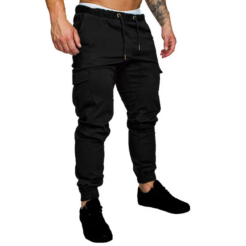 60% OFF Jodimitty Casual Joggers Pants Solid Color Men Cotton Elastic Long Trousers Pantalon Homme Military Cargo Pants Fashion Leggings