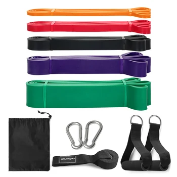 

Pull Up Assist Bands Set Resistance Loop Bands Workout Exercise Stretch Bands with Door Anchor Foam Handles Hooks & Carry Bag