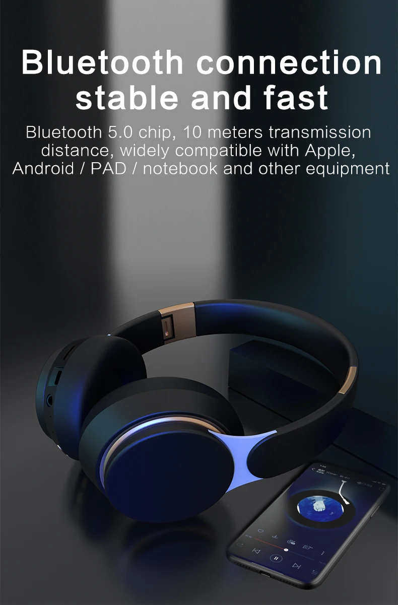Foldable Wireless Headphones With Microphoe Girls Kids Earphone Music Helmet With TV PC Car Bluetooth Transmit
