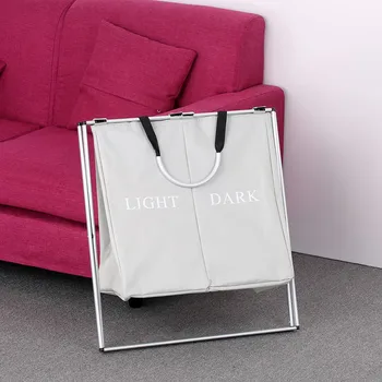 

Laundry Basket Bin 2 Sections Large Dirty Clothes Hamper Sorter Toy Storage Washing Clothes Basket Dirty Clothes Hamper