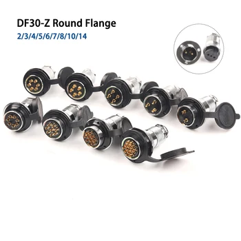 

1 Set DF30 GX30 Circular Flange Aviation Connector 2 3 4 5 7 8 10 14 pin Female Plug +Male Socket Electric Wire Connector