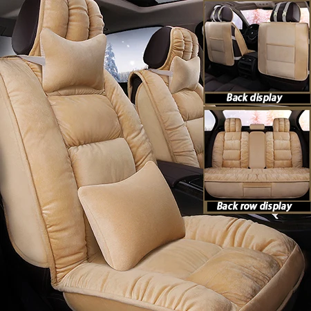 Beige deluxe Чехлы для автомобильных сидений из овчины универсальный размер для Chrysler все модели 300C 300 S PT Cruiser 300 Sebring Авто Стайлинг Аксессуары - Название цвета: Beige deluxe