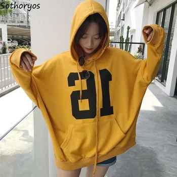

Hoodies Women Leisure Loose Spring Autumn Soft High Quality Letter Simple Womens Korean Style Sweatshirts 2020 Daily Harajuku