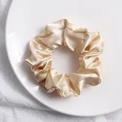 Elegant Silk Scrunchie Hair Accessory - Multicolor Satin Elastic Band (10)