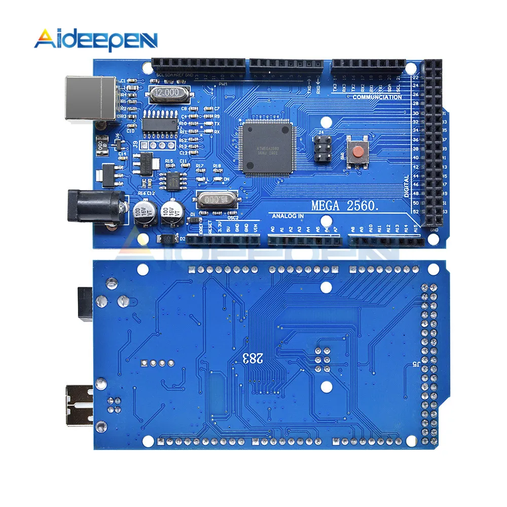 Mega2560 R3 ATmega2560-16AU CH340 макетная плата usb type B для Arduino