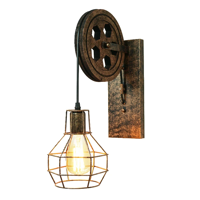 Skup CE retro loftowa lampa wisząca światło wiszące koło pasowe kinkiet nawa restauracyjna pub cafe światło biustonosz kinkiet latarnia oprawa