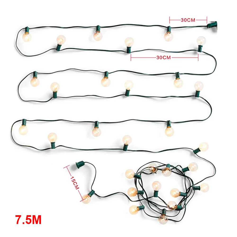 G40 DIY Hanging Colorful Garden Christmas Glass Bulb Party Outdoor String Light Electric Tungsten Wire Decoration Wedding