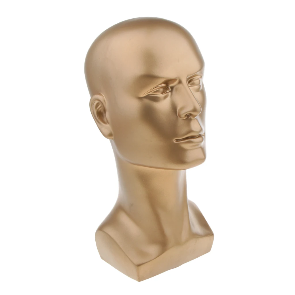 Plastic Male Model Head, Mannequin Manikin Man Head Stand Model Display Wig Hats Glasses Headphone Holder 14'' Tall