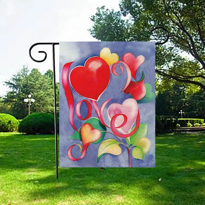 47*32 см с Днем Святого Валентина льняной Садовый флаг декоративный висячий орнамент Крытый открытый садовый Двор украшение горячее