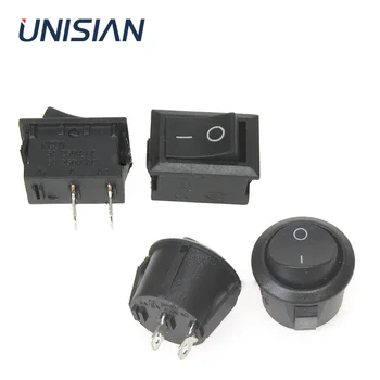 

2Pcs Small Round Boat Rocker Switches Black Mini Power Switch 2 Pin ON-OFF Square Ship Tyep Rocker Switch 16A 250VAC 10A 125VAC