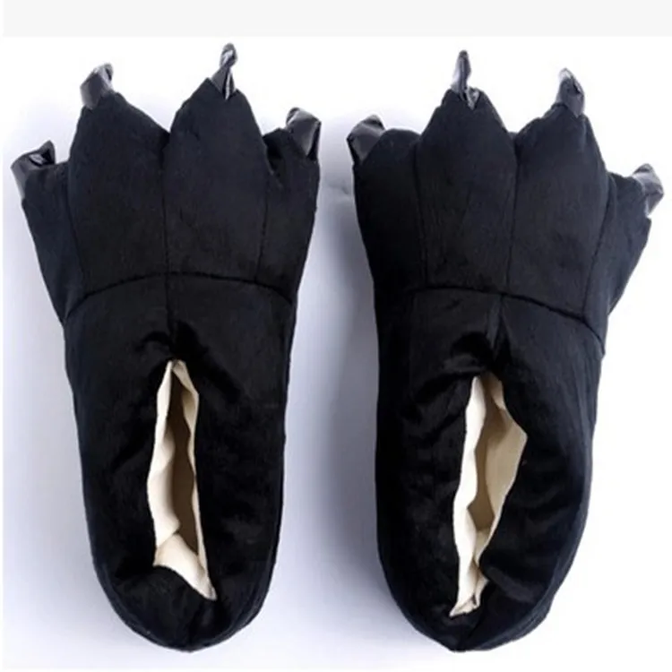 

Autumn & Winter Coral Velvet Dinosaur Pikachu Paw Shoes Hot Selling Thick Anti-slip Polar Fleece Plush Cotton Slippers