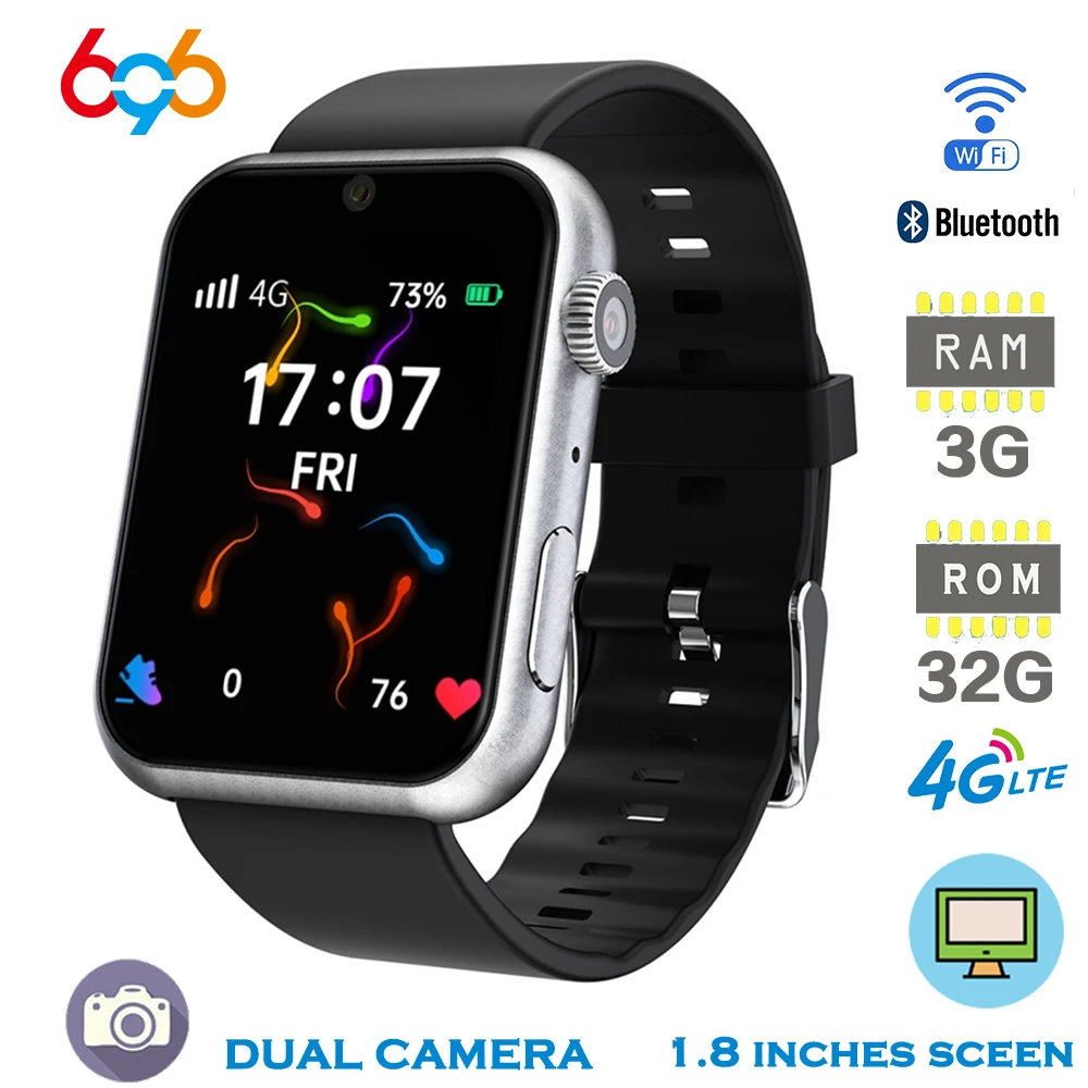 een bod Shinkan 696 4G Lte Smartwatch Telefoon Gps Wifi Bluetooth 1.8 Inch Scherm  Waterdicht 3G + 32 Gb Smart Horloge mannen Antwoord Call Horloge Voor  Iphone|Smart Watches| - AliExpress