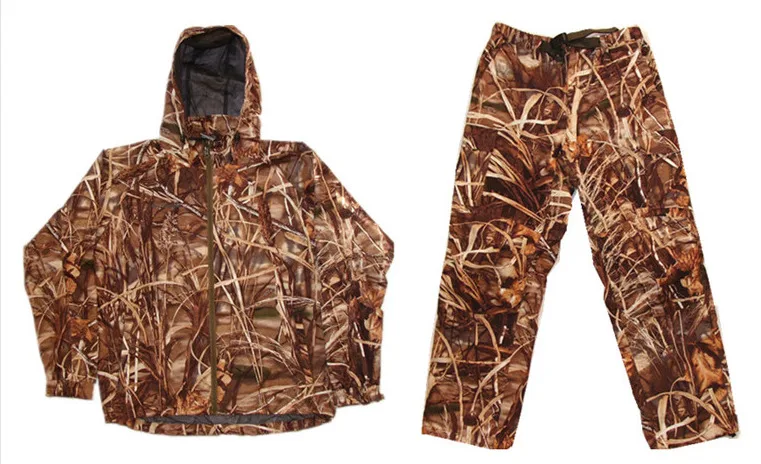 Зимняя охотничья одежда Reed Camouflage с увядшими листьями Осенняя сохраняющая тепло водонепроницаемая куртка и брюки комплект для фотосъемки костюм для наблюдения за птицами - Цвет: jacket - pants