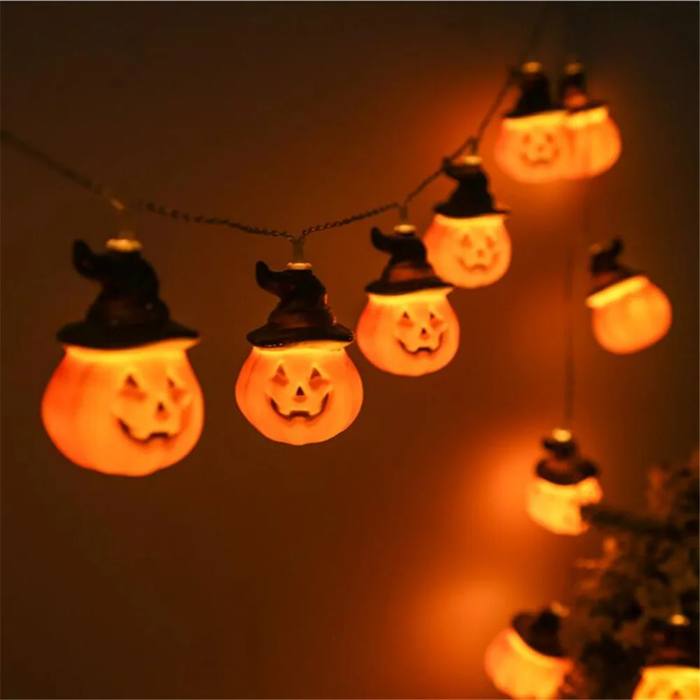 Details about   Halloween Pumpkin Led Light String Smiling Face Lantern Battery Box Control 