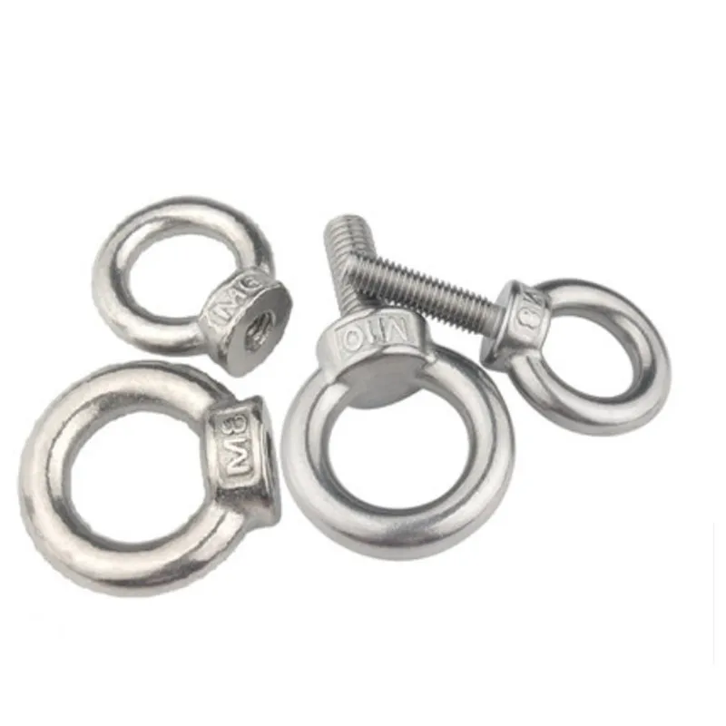 M10 Silver Almencla Marine Grade 304 Stainless Steel Lifting Eye Nuts M6 M8 M10M22 Female Eye