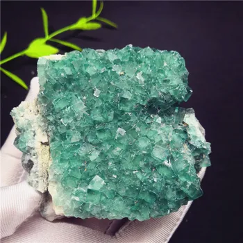 

Beautiful !Natural Green fluorite crystalline particle stone Crystal Quartz Reiki Healing fish tank Decoration 233g