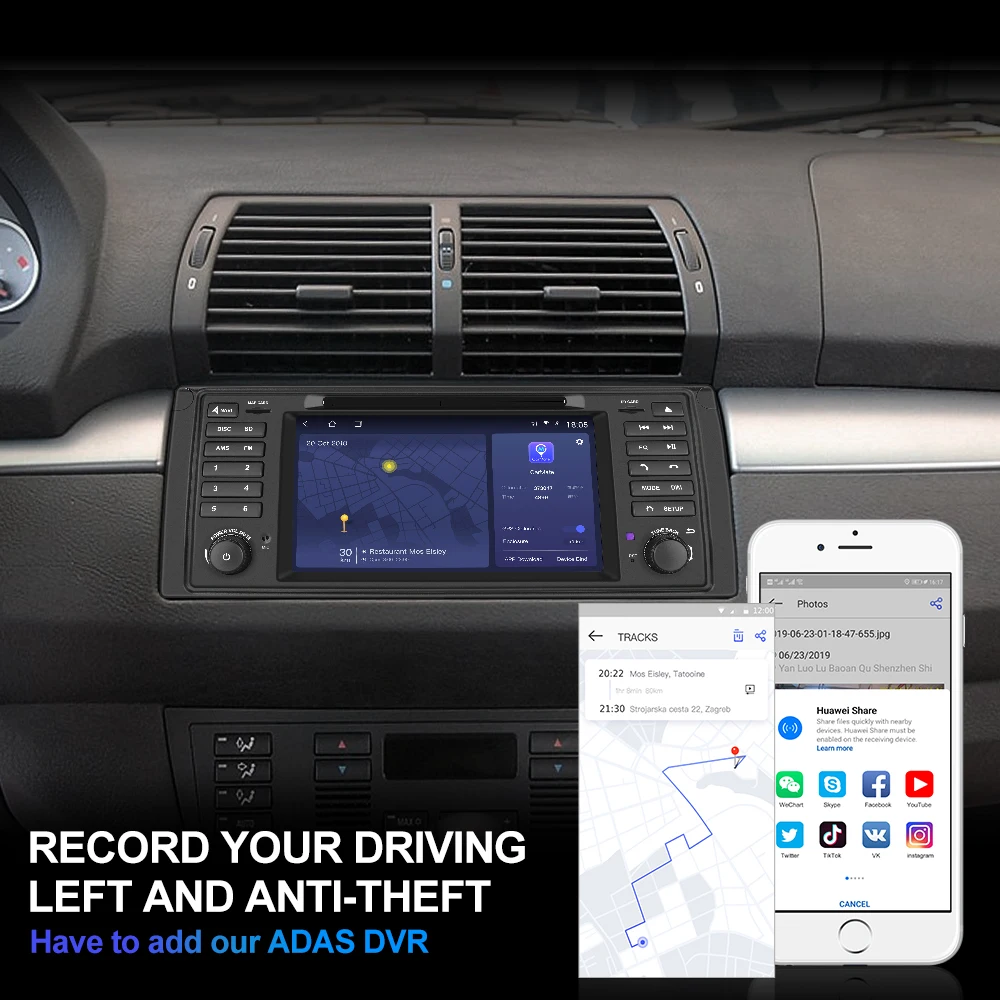 Excellent Isudar H53 1 Din Android Auto Radio For BMW/E39/X5/E53 Octa Core RAM 4GB ROM 64GB GPS Car Multimedia System DSP DVD DVR Camera 5