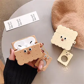 

For Airpods Pro Case 3D Cookie Face Earphones Shockproof Cover For Airpods Pro 3 Soft Silicone Cartoon Charging Box