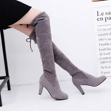 Женские высокие сапоги; botas mujer invierno; зимние теплые модные сапоги без шнуровки; женские сапоги-гладиаторы; Zapatos De Mujer; D44