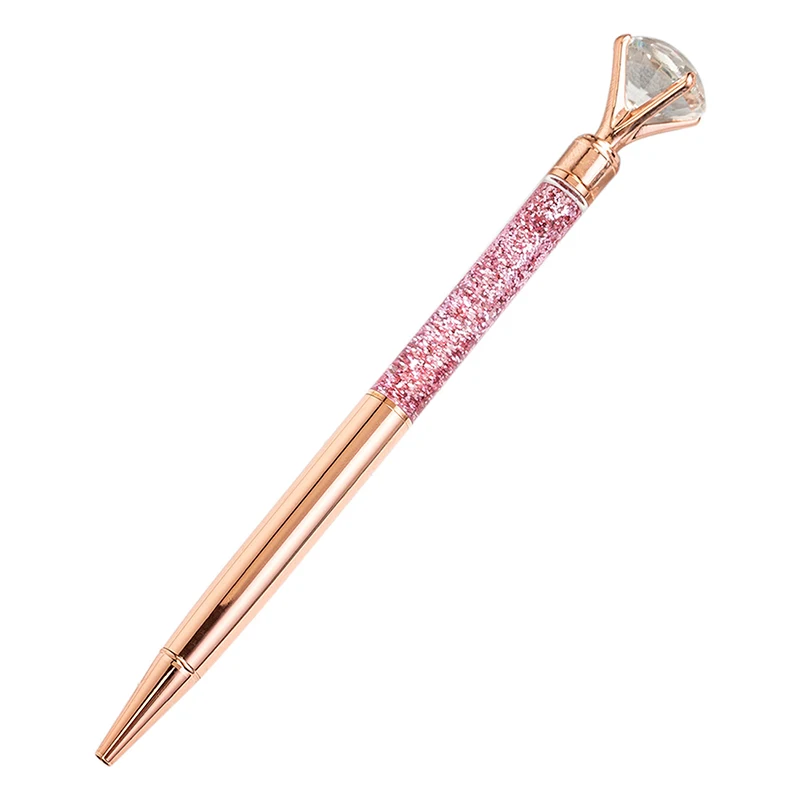 3 шт./лот 0,7 мм Ручка-роллер металлическая кристальная Алмазная разноцветная золотая ручка спиннинг Синяя Шариковая ручка для школы офисная ручка