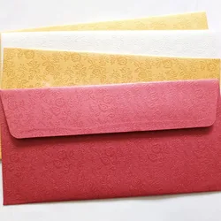 Blank Gift Card Invitation Wedding Envelope  Colours Embossed Rose Pattern  DL Size 110x220mm