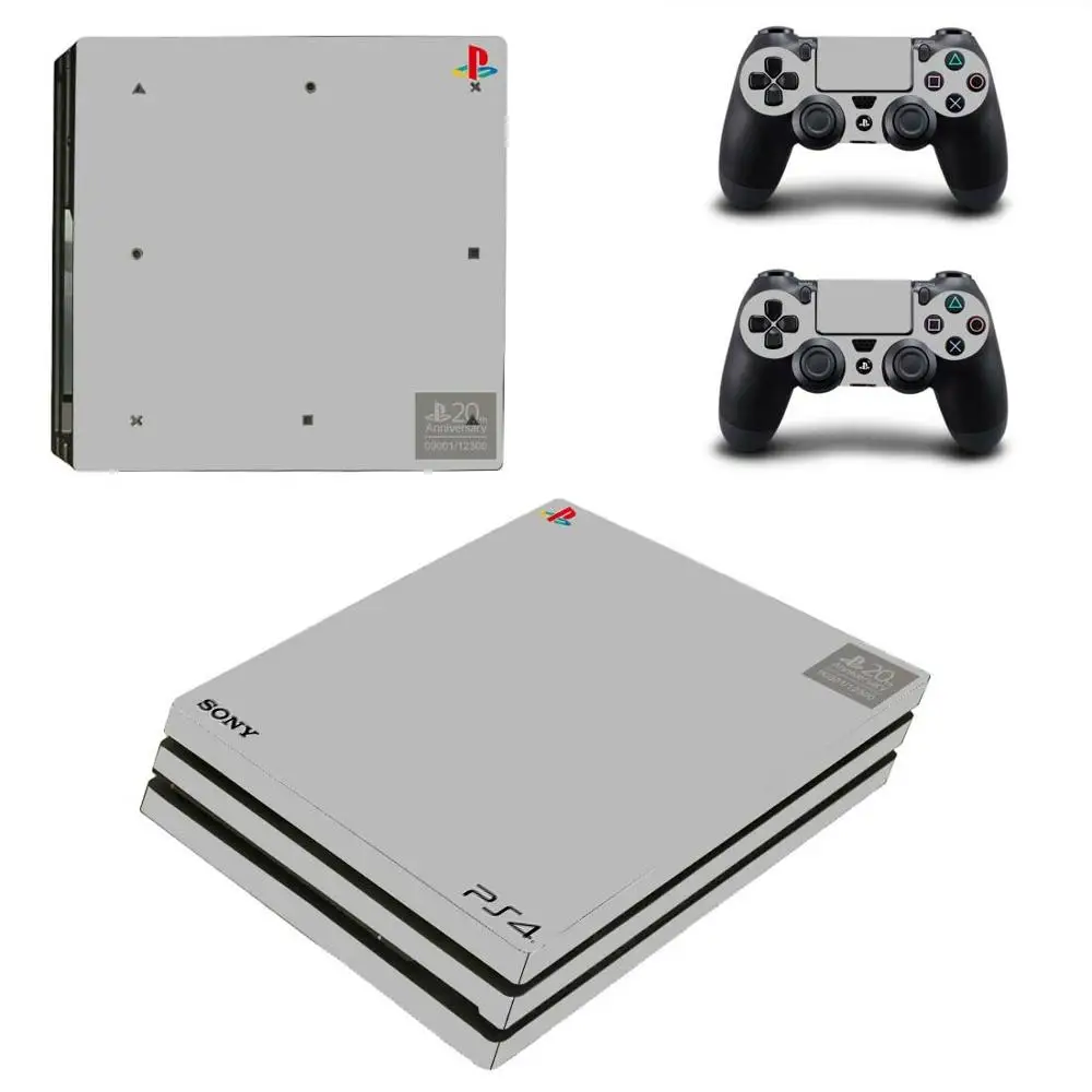 Классический 20-й юбилей чистый белый PS4 Pro кожи наклейка для playstation 4 консоли и контроллеры PS4 Pro кожи наклейка s Наклейка