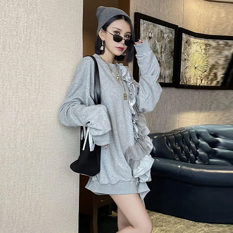 SuperAen Solid Loose Plus Size Shirt Over Knee