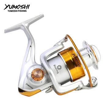 

Yumoshi Brand Fly Sea Fishing Reel Silver Pre-Loading Spinning Fishing Wheel Fake Bait Casting Ocean Lake Rubber Handle BL