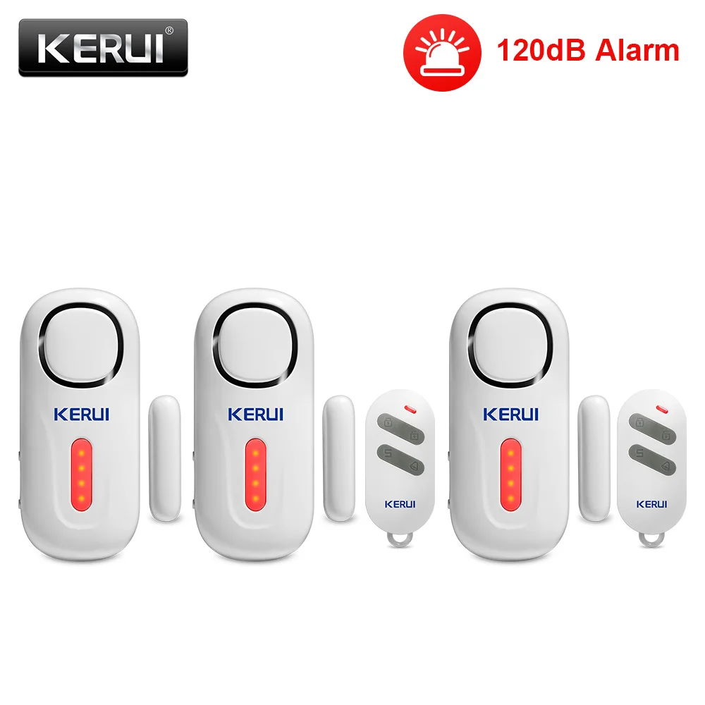 KERUI 120DB Wireless Door/Window Entry Security Burglar Sensor Alarm PIR Magnetic Smart Home Garage System Remote Control Led elderly emergency button Alarms & Sensors