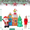 6 Ft Christmas Inflatable Santa's House with Christmas Tree & Gingerbread Man LED Blow Up Yard Decorations Christmas Party Toys 2