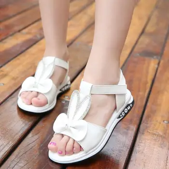 

2020 New Girls Sandals Summer Fashion Kids Baby Girls Rhinestone Bowknot Princess Party Sandals For Little Big Girl's Shoes