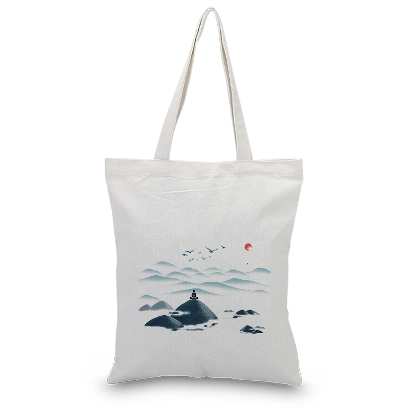 

Canvas Tote Bag Ink Draw Daily Use Text DIY Custom Print Logo Eco Ecologicas Reusable Shopping Bag Recycle
