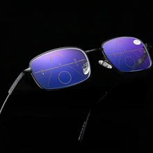 Титановые прогрессивные Мультифокальные очки для чтения для мужчин и женщин, анти-синий светильник, бифокальные очки для дальнозоркости, очки для дальнозоркости