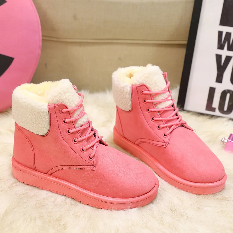 

2019 Women Boots Winter New Faux Suede Short Snow Boots Snowfield Woman Boots Keep Warm Ladies Lace-Up Shoes Zapatos De Mujer