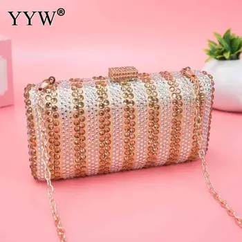

Women'S Evening Clutch Bags With Sparkle Crystal Diamonds For Ladies Wedding Prom Evening Party Crystal Box Clutch Purse Bags