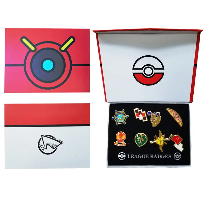 

Pokemon Gym Badges Kanto Johto Hoenn Sinnoh Unova Kalos League Region Orange Islands Pins cosplay prop collection