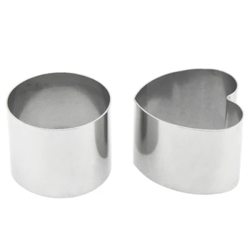 

6PCS Mousse Circle Cake Mold Tiramisu Cheese Baking Heart Shaped Round