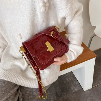

Women's Handbags Top Brand Designers Oil Leather Crossbody Bags Chain Diamond Soft PU Leather Shoulder Bags High Quality Fashion