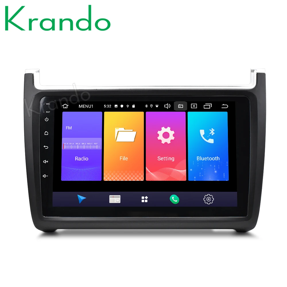 

Krando Android 9.0 9" IPS Big Screen Full touch car Navigation system for VW Polo 2014+ radio player gps